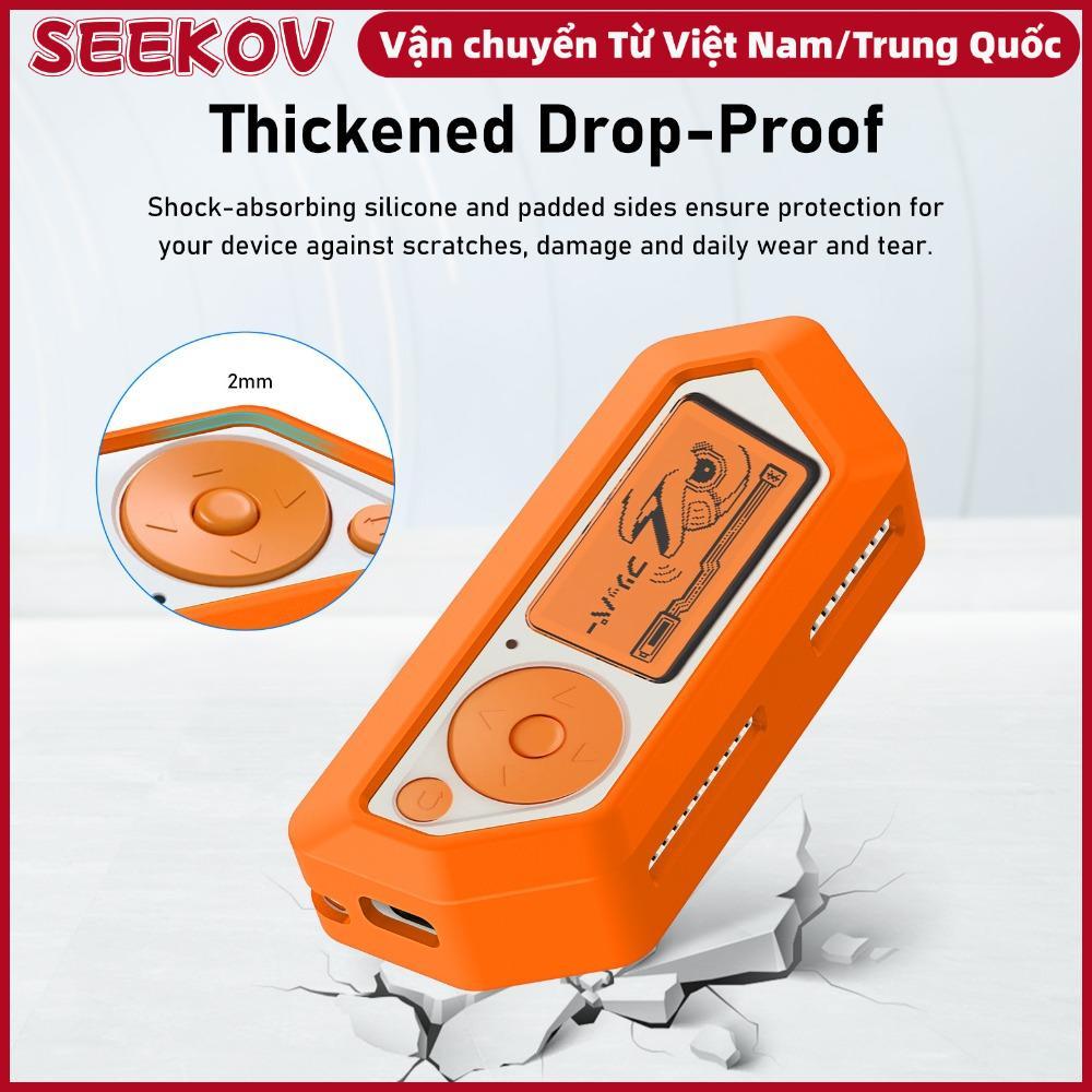 Vỏ bảo vệ bảng điều khiển trò chơi SEEKOV, Silicone Trắng / Cam để bảo vệ Flipper Zero, Công cụ đa c