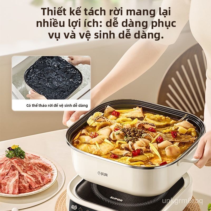 Bep tu Supor cong suat lon nau lau da nang tach roi de ve sinh chinh hang cao cap ban chay
