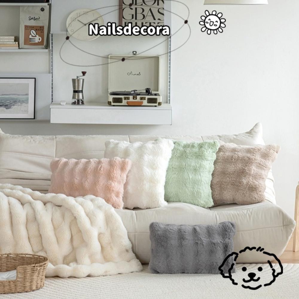 NAILS Ném Gối, Bong Bóng Nhung Mềm Mại Sang Trọng Đệm, Ấm Áp Hiện Đại Giả Tóc Thỏ Sofa Gối Trang Trí