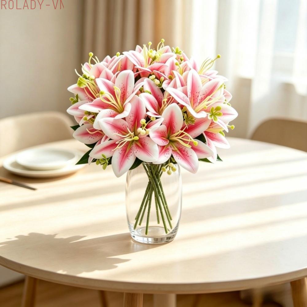 #ROYALLADY#Artificial Flower Bouquet Realistic 5-head Design Lifelike Small Blossoms