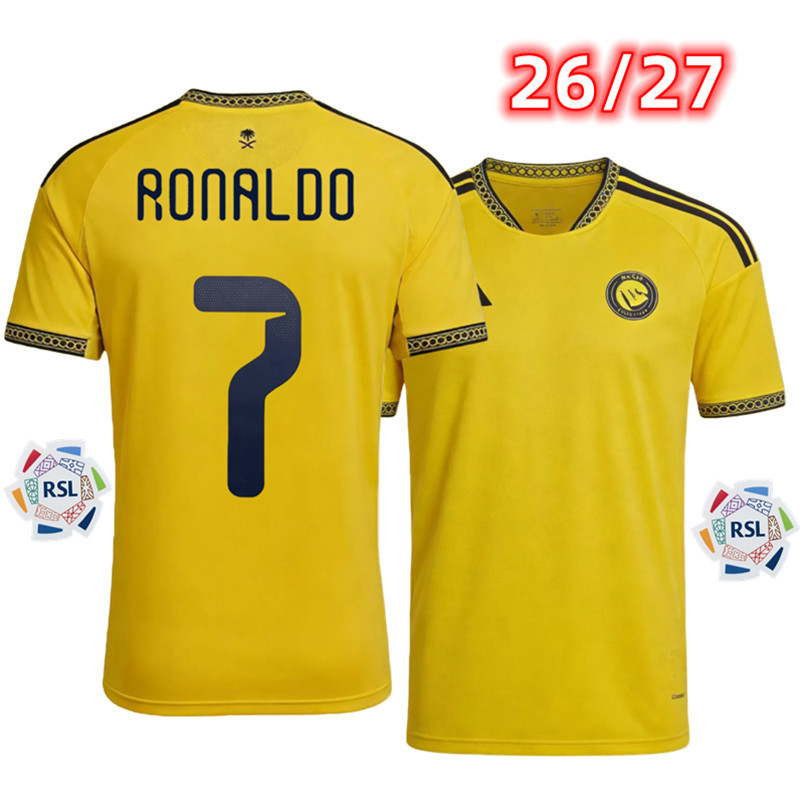 Mẫu quạt 2026 / 27 Al-Nassr FC áo bóng đá sân nhà nam CR7 Ronaldo Jersey