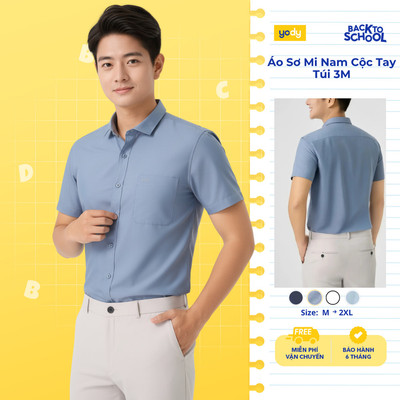 Áo Sơ mi nam YODY cộc tay có túi ngực chất liệu mềm mịn không nhăn TRA - MOSH25A167
