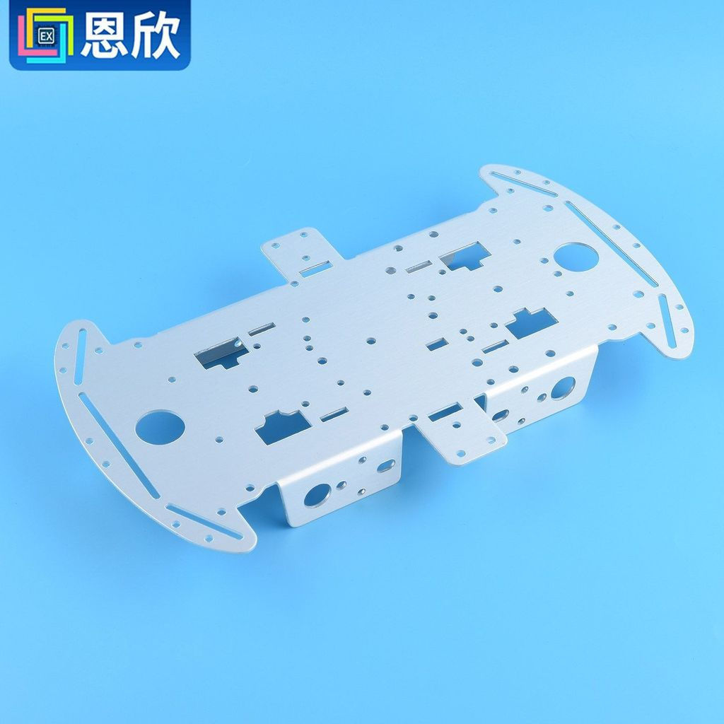 New Product#4WD Four-wheel intelligent vehicle chassis1.5mm Aluminum alloy chassis, round aluminum c