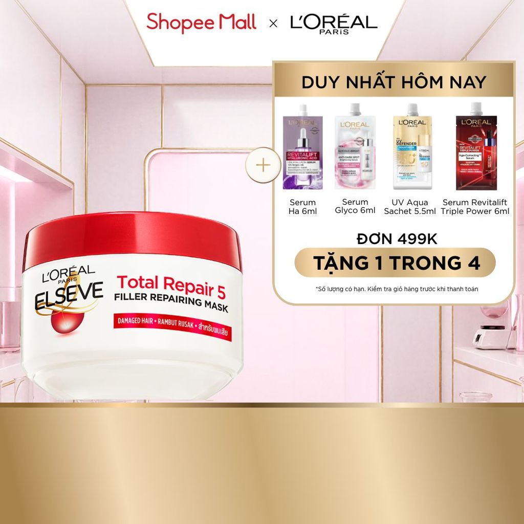 Kem ủ phục hồi tóc L'Oréal Paris Total Repair 5 200ml