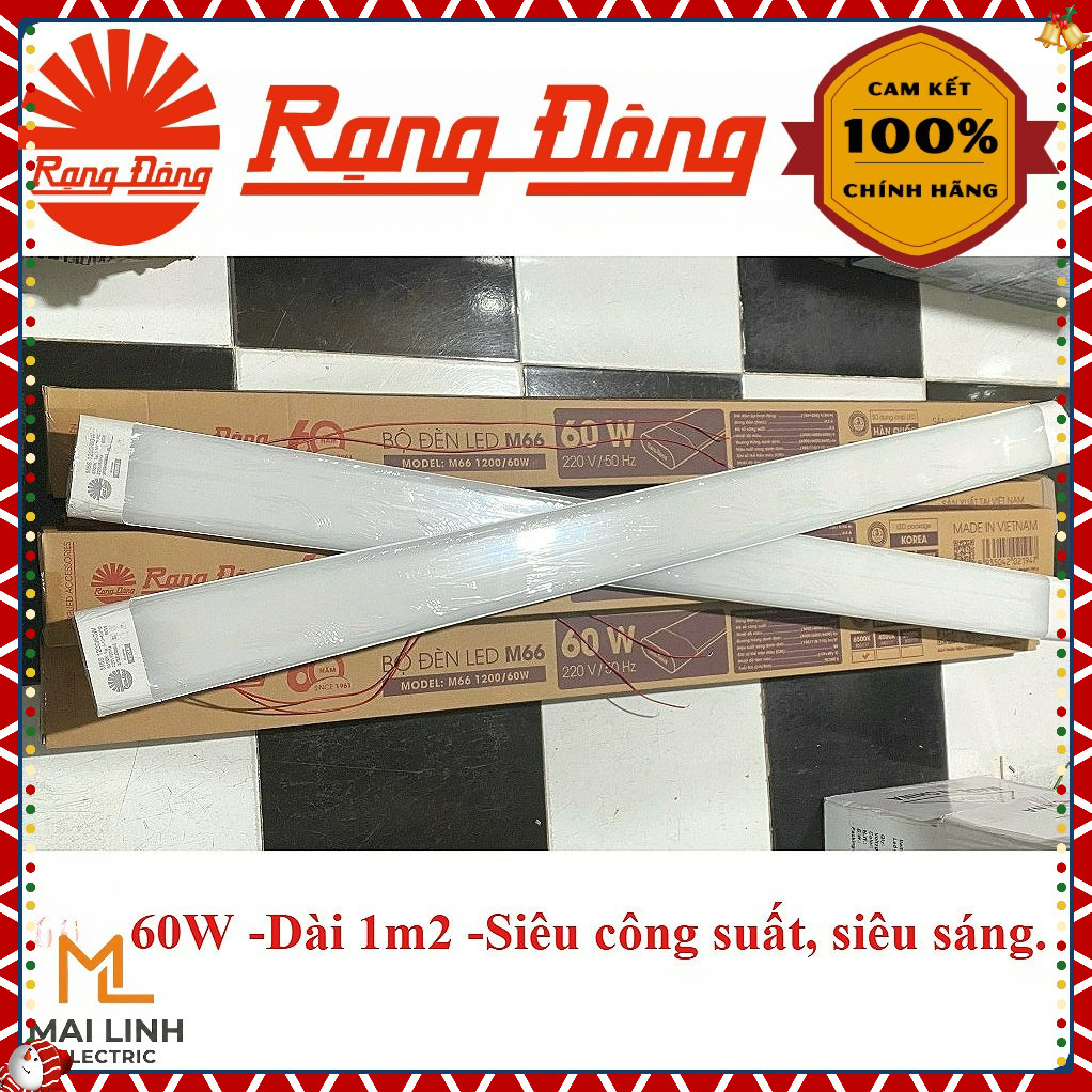 Bóng Đèn LED bán nguyệt dài 1m2 Rạng Đông -Công suất 60W 36W siêu sáng - Model M66 - BN2