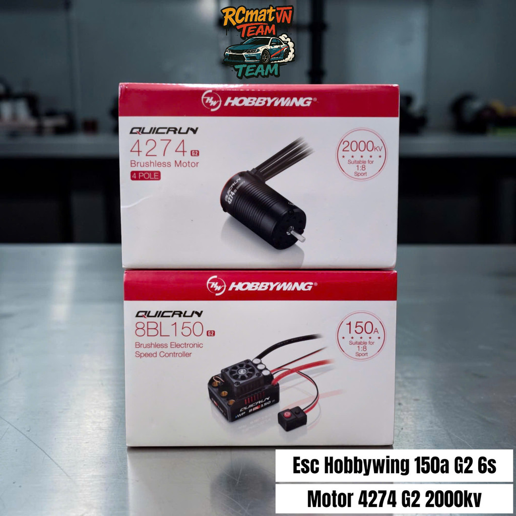 Combo ESC Brushless Hobbywing Quicrun G2 150a Motor G2 4274 2000kv Full Seal
