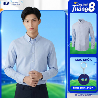 [New_Hỏa Tốc] Áo Sơ Mi Nam Dài Tay Màu Xanh Dương Nhạt Cao Cấp HLA Light Blue Long-sleeved Shirt