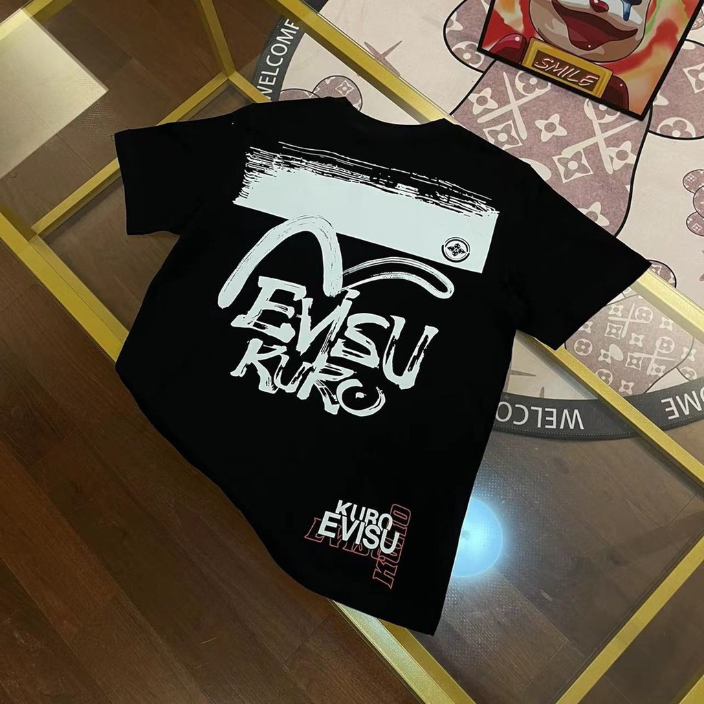 Áo thun Evisu / Áo thun Evisu Nam Nữ Áo thun in hình cổ tròn Áo dạo phố Retro CELL