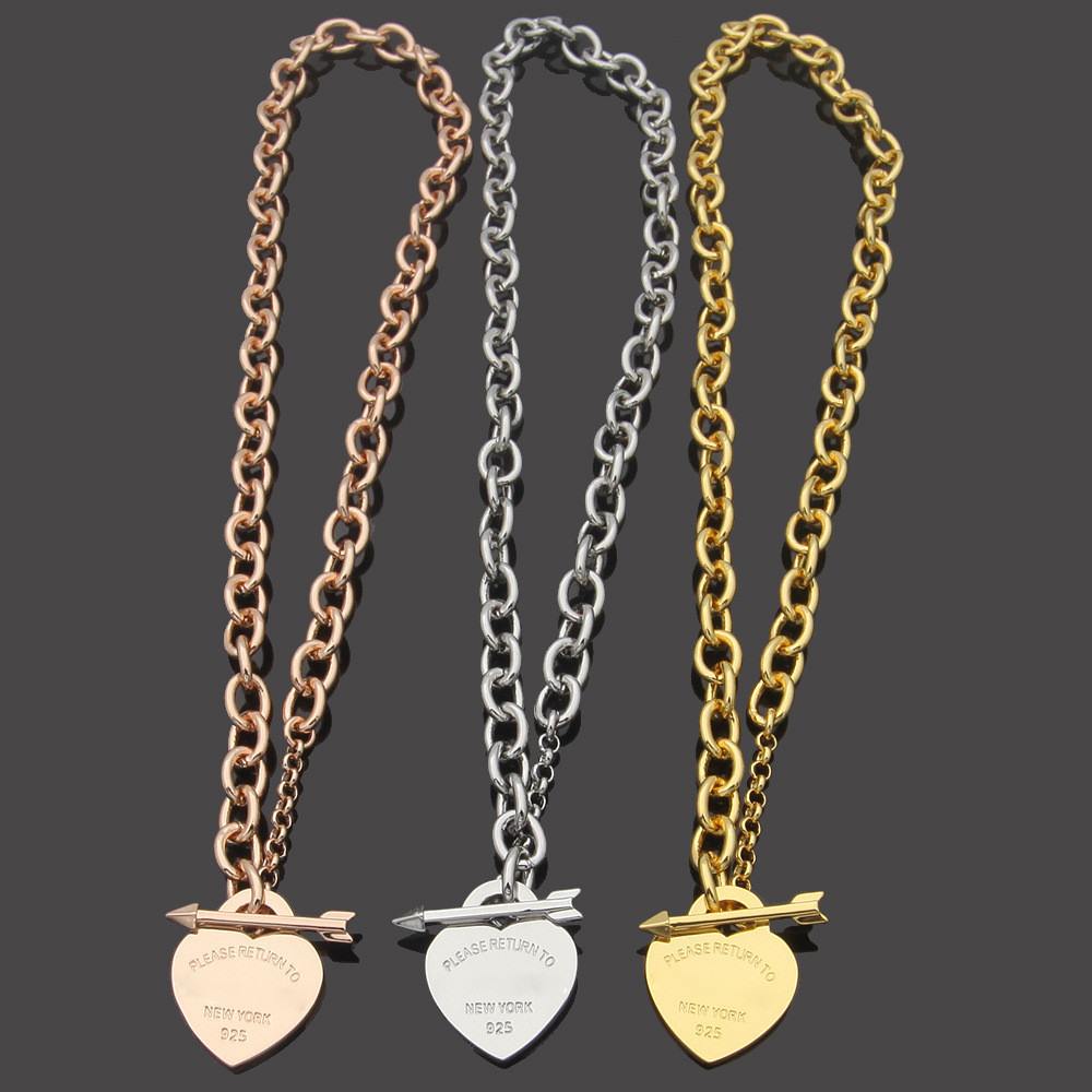 JEYS Ms. Buckle Heart t Love set, thick arrow, bow and arrow, peach necklace, letter necklace