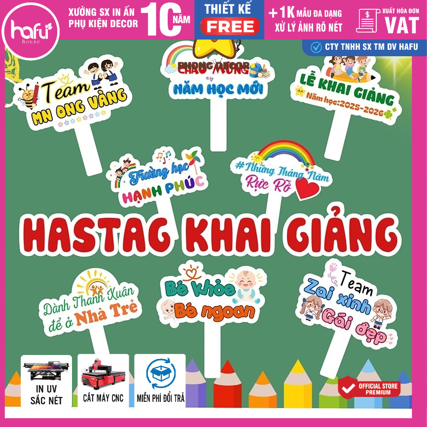 Hastag cầm tay KHAI GIẢNG, hastag NĂM HỌC MỚI, hastag mầm non tiểu học chụp ảnh học sinh
