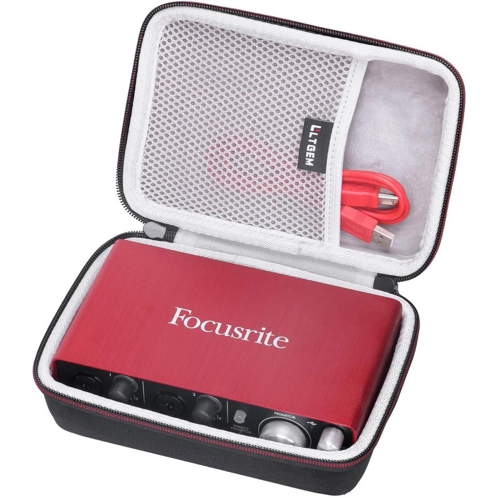 Hộp đựng cứng LTGEM EVA tương thích với Focusrite Scarlett 2i2 thế hệ thứ 4/Solo thế hệ thứ 4/2i2 th