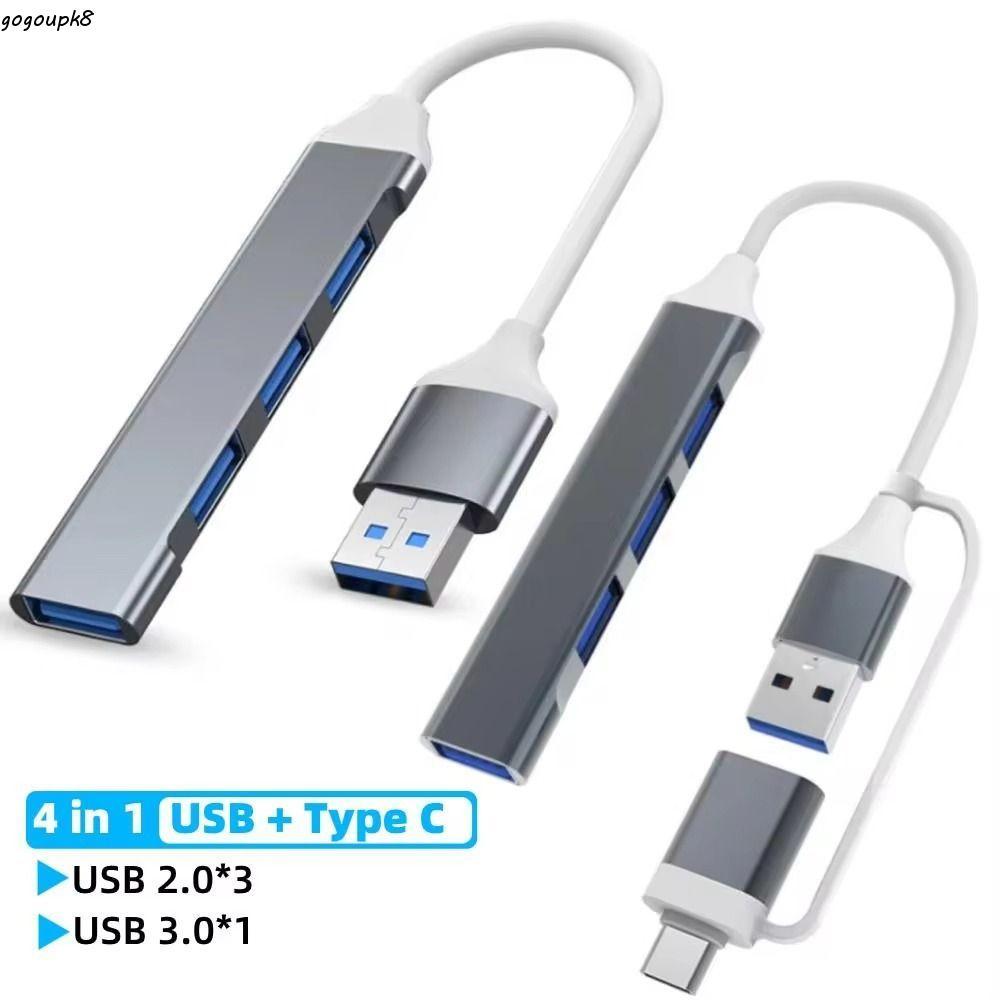 GOGOUU USB-C HUB, Bộ chia Type-C 4 TRONG 1 bằng hợp kim nhôm, Bộ chuyển đổi PC PC tốc độ cao đa năng