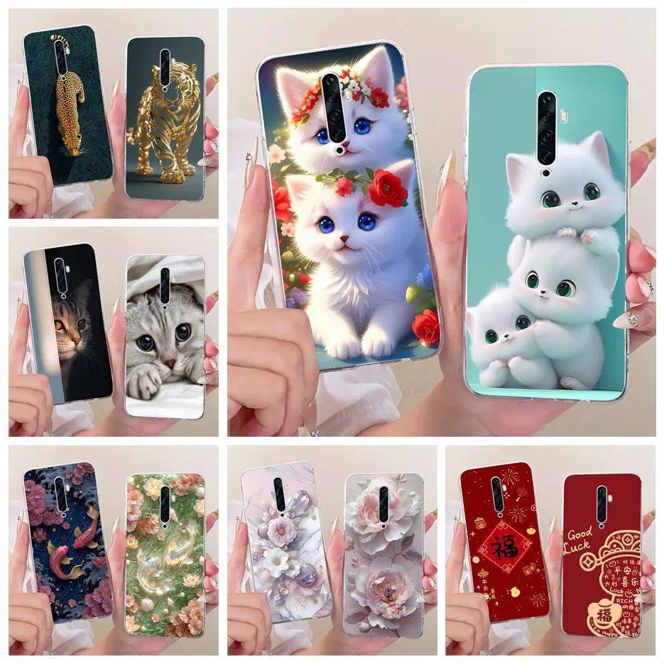 Dành Cho Oppo Reno 2 2F 2Z Ốp Lưng Mèo Dễ Thương Sơn Thời Trang Mềm Mỏng Ốp lưng Oppo Reno 2F Reno2 