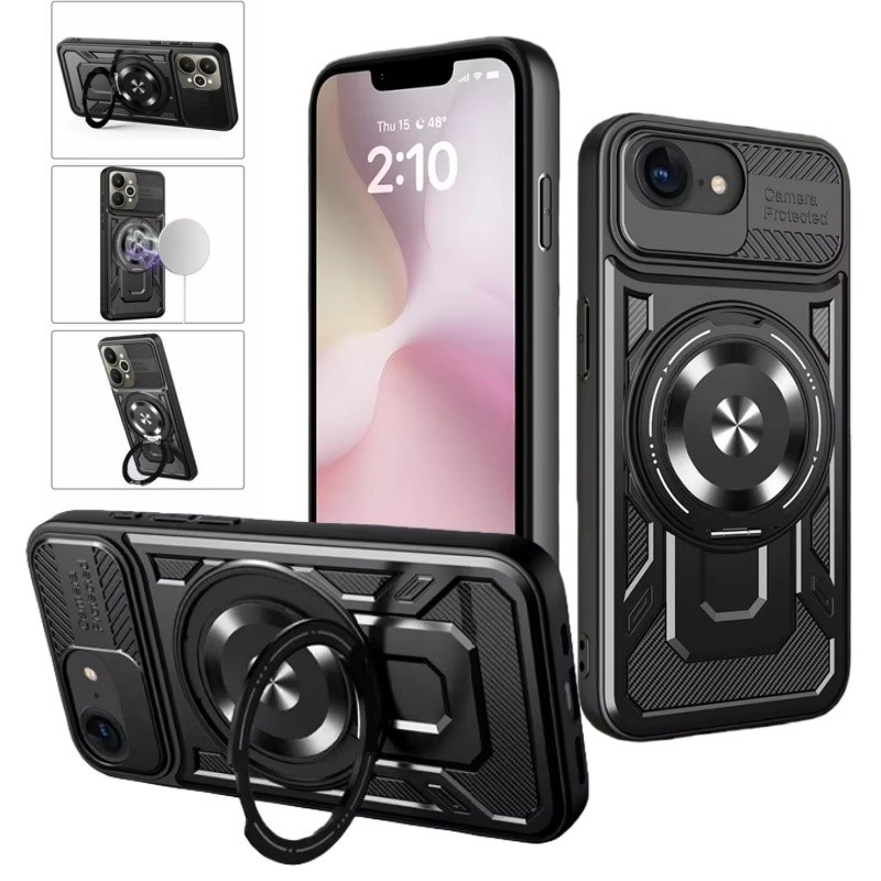 Dành Cho iPhone 16e Ốp Lưng Từ Nhẫn Đứng Giáp Coque Cho iPhone 16e 16 e iphone16e 2025 Magsafe Sạc K