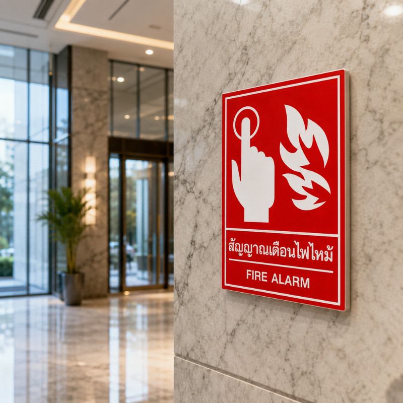 Tai Yo Liao Fire Alarm Sticker Nhãn dán an toàn Press Point In cao cấp Chống nắng chống nước