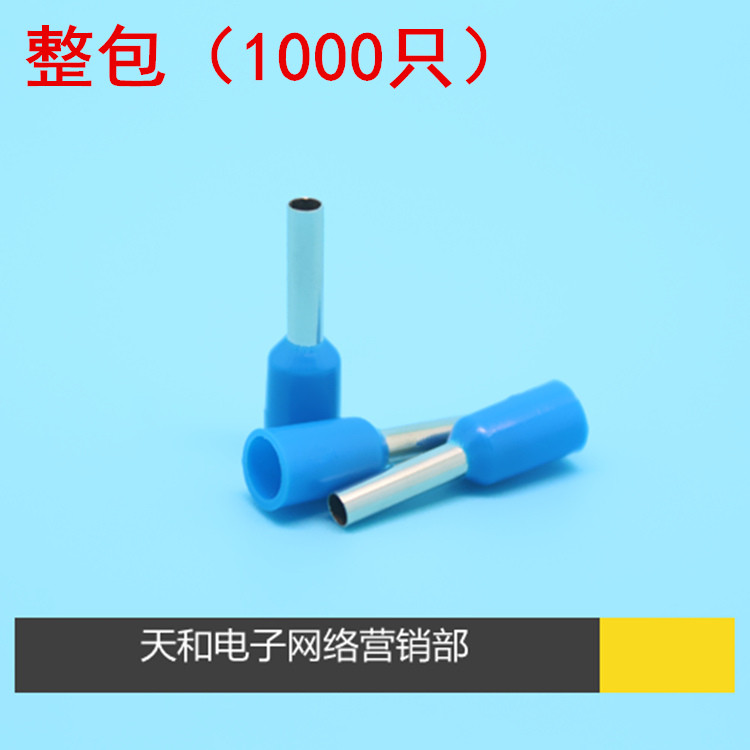 VE1508 Blue Red Pre-Insulate Cold Press Pin Loại Ống Thiết Bị Đầu Cuối Kết Nối Thiết Bị Đầu Cuối E15