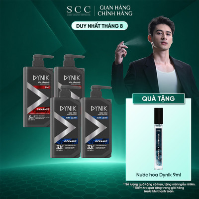 Combo 2 Sữa Tắm Hương Nước Hoa Cao Cấp Cho Nam Dynik 650g - Mát Lạnh, Hỗ Trợ Giảm Khuẩn & Khử Mùi