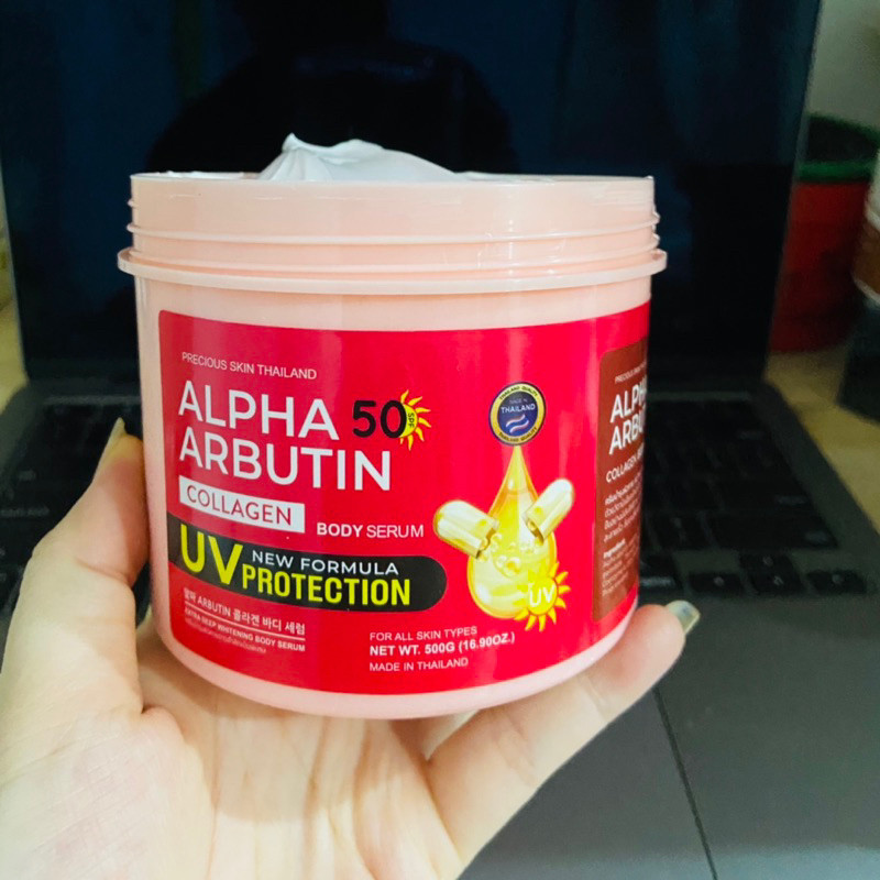Kem dưỡng trắng chống nắng Alp ha Ar butin Ne w UV S erum Protection 500g Thái Lan