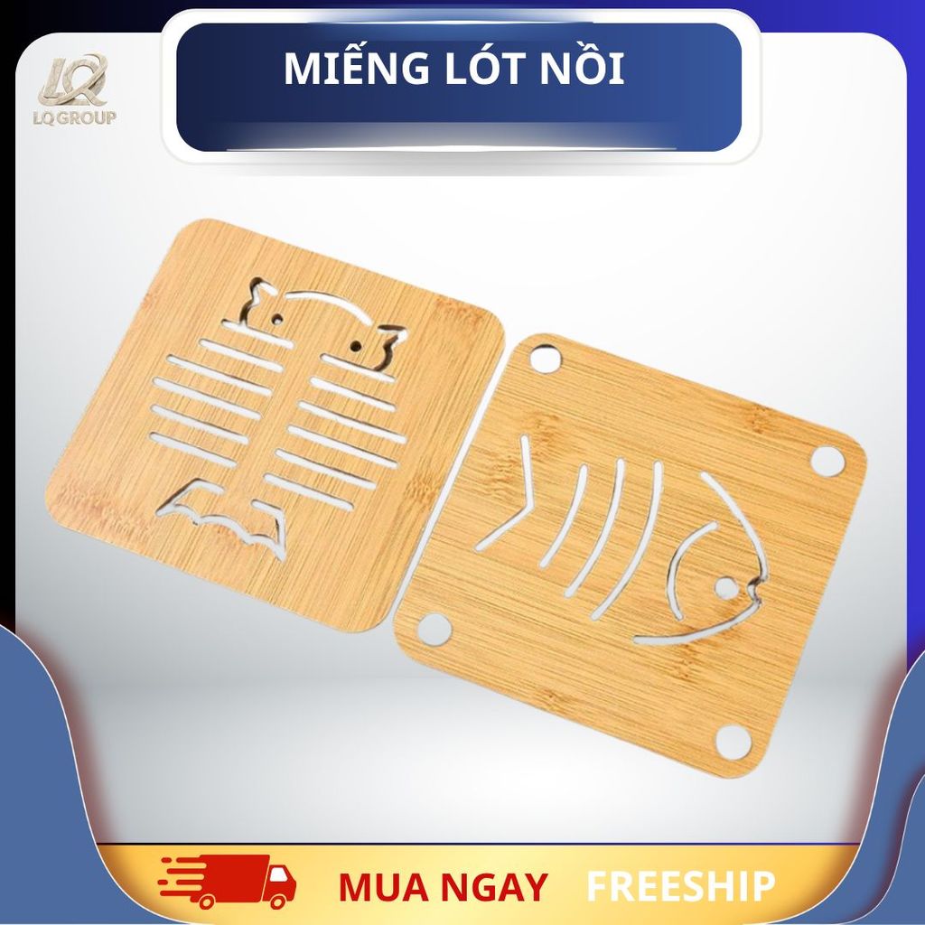 LQ- [Combo 3] Miếng Lót Nồi Gỗ Cách Nhiệt 97Homely Ngộ Nghĩnh Tấm Lót Bàn Ăn Miếng Lót Cốc