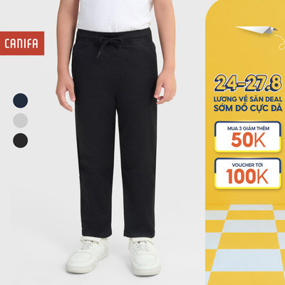 Quần khaki bé trai CANIFA ống rộng suông dáng basic 2BK25A001