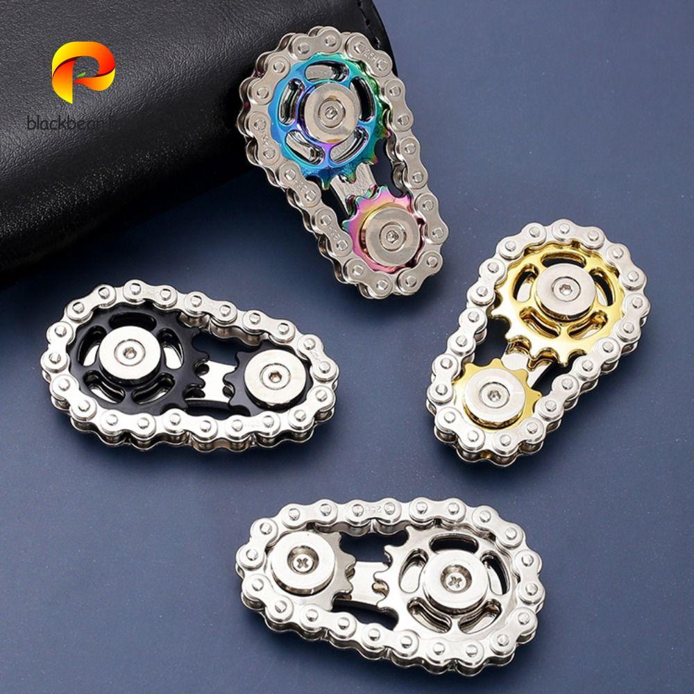 BLACKBEAR LIMIT Tay Spinner Chain Gear, Chains Gear Gyroscope Fidget Spinner, Kim Loại Sáng Tạo Đầu 
