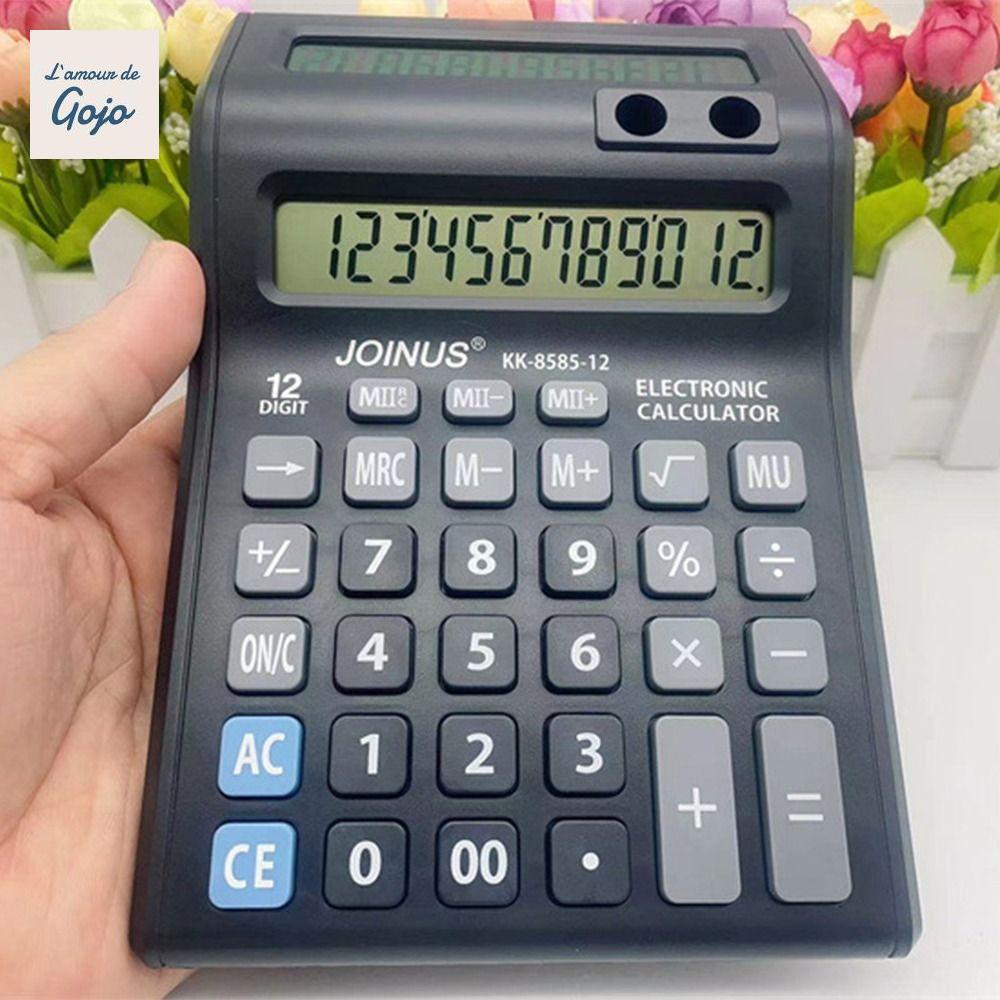 Máy tính GOJO 12 chữ số, Máy tính cơ văn phòng phẩm màn hình kép, Quà tặng Dễ sử dụng Chạy bằng pin 