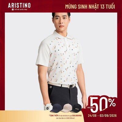 Áo Polo Nam Aristino Golf phom dáng Tech Golf độ suông vừa phải tạo nên nét chuyên nghiệp APSG26AZ