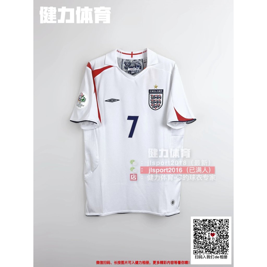 Anh Retro Jersey 2006 World Cup 06 England Sân nhà Jersey Đội tuyển Anh Áo bóng đá dài tay Irving Ge