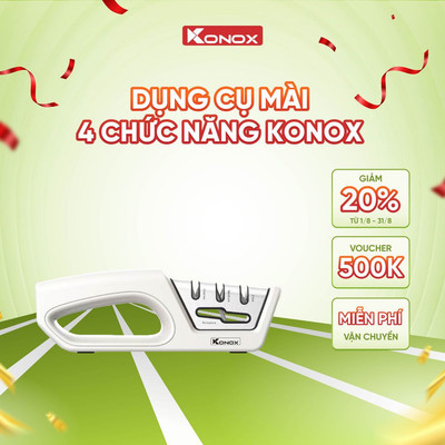 Dụng cụ mài dao kéo Konox Knife Sharpener 4 chức năng thông minh