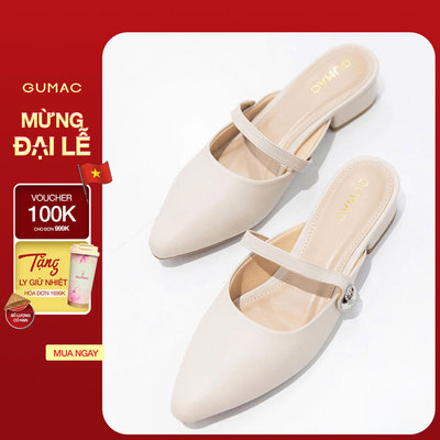 Sục Cách Điệu Nữ GUMAC Mũi Nhọn Phối Quai Chéo Đính Đá Sang Trọng GF01035