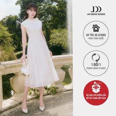 Đầm Xuân Hè Vắt Tà Cổ Tùng Đổ Dáng A 1S02.2601. Đầm Nữ Tính Thanh Lịch Đi Tiệc Dạo Phố Phong Cách Tiểu Thư Sang Trọng JM