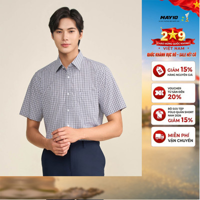 Áo sơ mi nam cộc tay May 10 form Regular mã 010124022 AK532