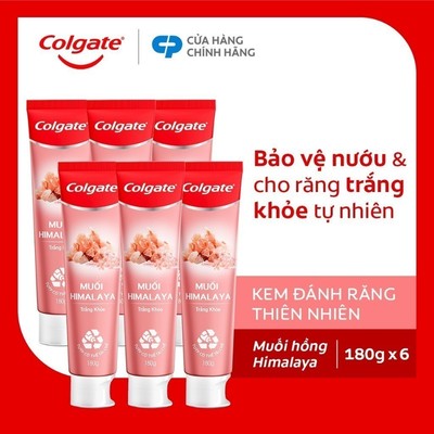 Bộ 6 Kem đánh răng Colgate thiên nhiên muối Himalaya sáng khỏe 180g