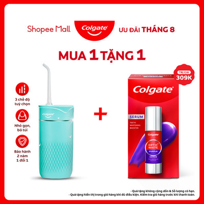 Máy tăm nước Colgate Blast nhỏ gọn, chống thấm nước, pin sạc, sạch sâu từng kẽ răng