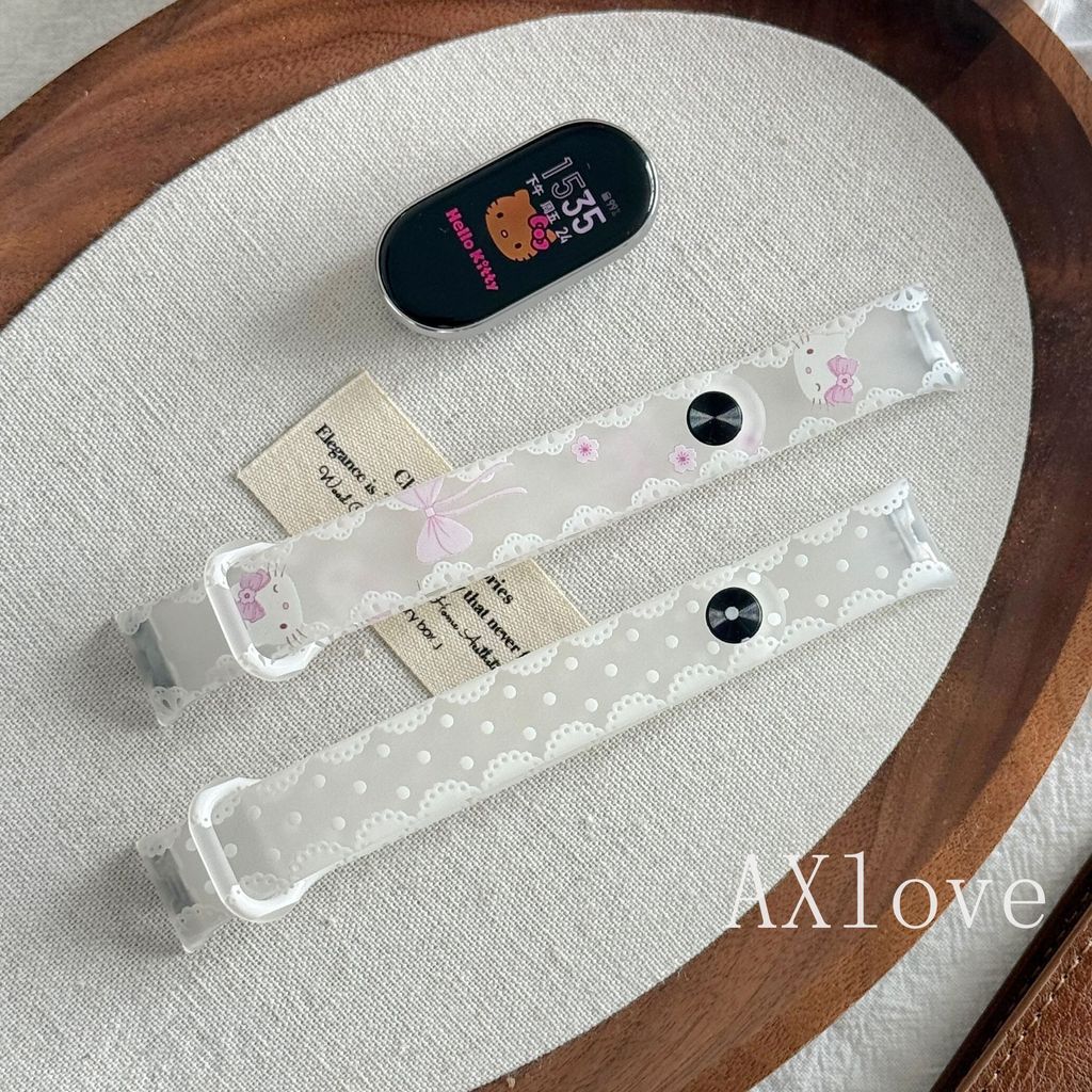 Ren KT Mờ Trong Suốt Dây Đeo Silicon Cho Xiaomi Mi Band 10 9 8 NFC Vòng Tay Cho Mi Band 10 Phụ Kiện 