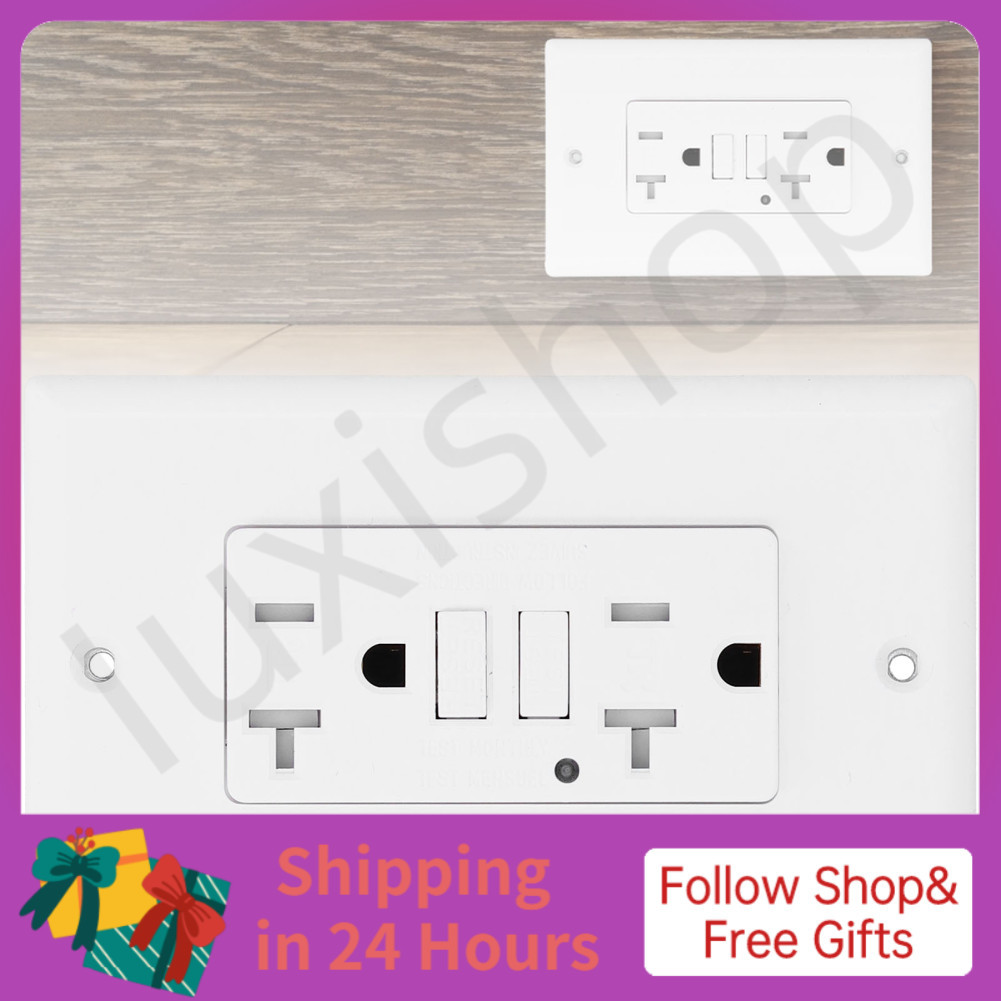 Iuxishop Hilitand GFCI Outlet Chất liệu ABS Ổ cắm thông minh trên tường 20A 125V có bảo vệ trẻ em ch