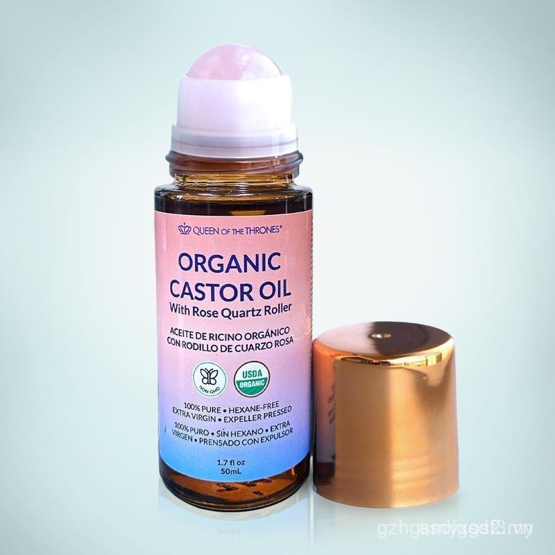 Dầu thầu dầu vàng hữu cơ cuộn với thạch anh hồng1.7Ounce