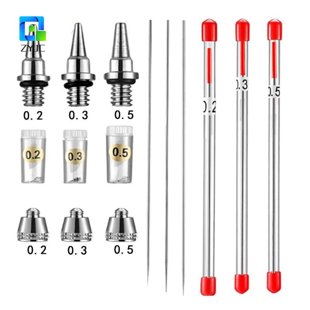 ZYJC Airbrush Vòi Phun Cho Airbrush Các Bộ Phận Thay Thế Xịt Kim Vòi Phun Nắp Bàn Chải Không Khí Phu