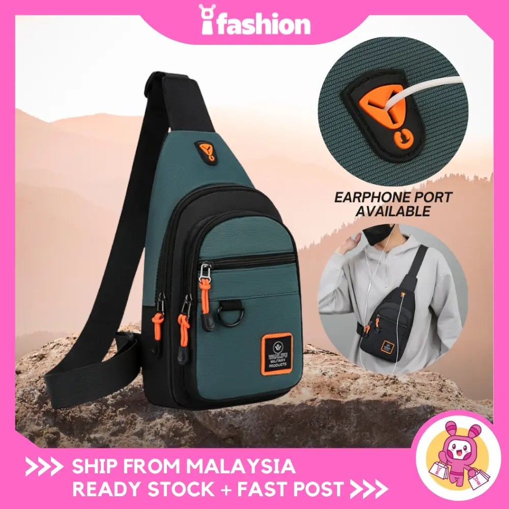 IFASHION 2110 Nam Thời Trang Đa Năng Túi Vải Messenger Mini Ngực Vai Beg AAMI