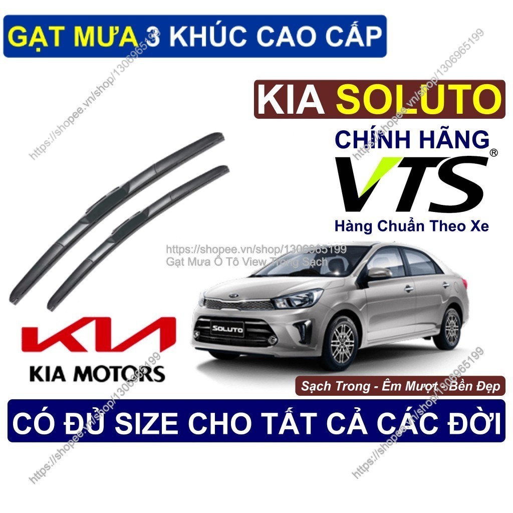 Gạt Mưa 3 Khúc Kính Lái KIA Soluto, Cặp Gạt Mưa 3 Khúc Kính Lái Cho Các Dòng Xe KIA Soluto,  KIA Sol