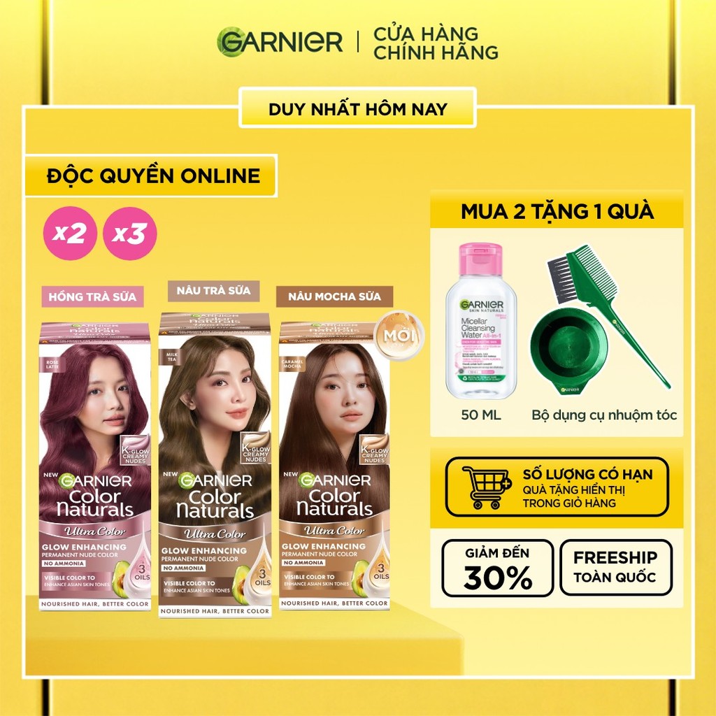 [CÓ MÀU MỚI] Kem Nhuộm Tóc Tại Nhà Màu Thời Trang - Công nghệ Colorboost kết hợp 3 loại dầu hạt Garn