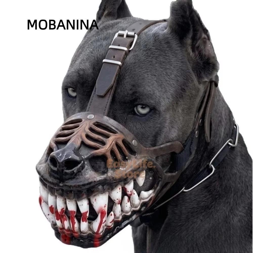 MOBANINA Chó Monster muzzle, Monster Hell Hound Style Hell Hound Hell Hound muzzle, Dây đeo có thể đ
