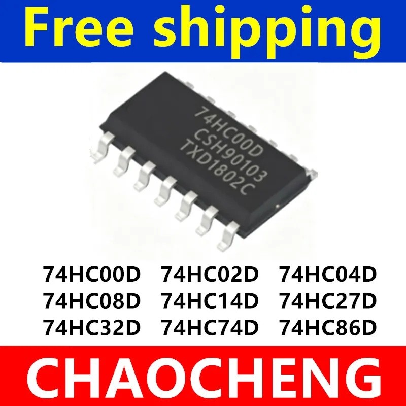 (1-5 Cái) 100% Mới SN74HC14DR 74HC27D 74HC32D 74HC00D 74HC02D 74HC04D 74HC08D 74HC14D 74HC74D 74HC86
