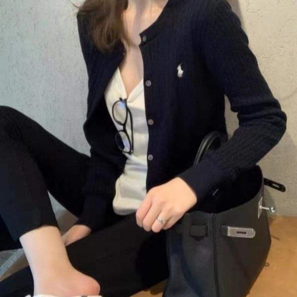 Meet-Adm Áo Len Cardigan Dệt Kim Cổ Tròn Thêu Hình Ngựa Con Thời Trang Mới Thu Đông Cho Nữ | BigBuy360 - bigbuy360.vn