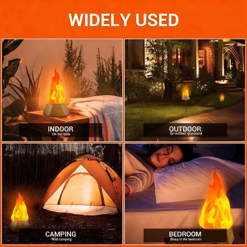 SHI Rechargeable LED Flame Light For Halloween Christmas Indoor Outdoors Atmosphere Decoration With 