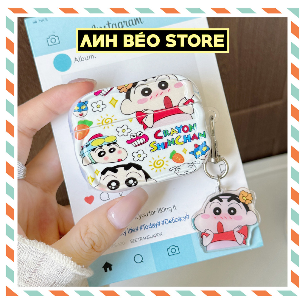 Vỏ ốp Airpod 2 3 4 Pro Pro 2 Crayon Shin Chan TPU Case Airpods Shin dễ thường - ANH BÉO Store