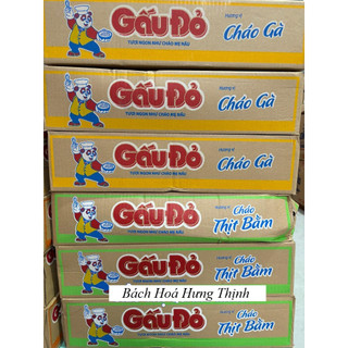 Thùng 50 Gói Cháo Gấu Đỏ Vị Gà, Thịt Bằm x 50g
