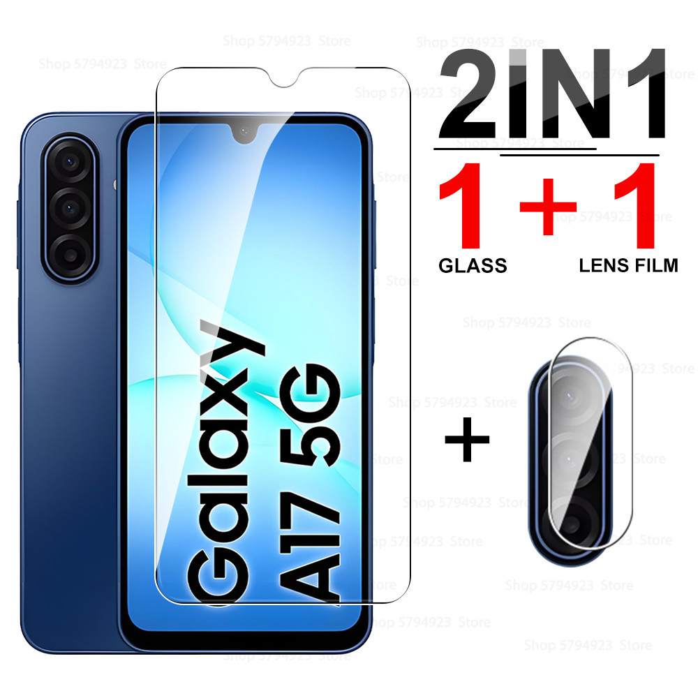 Phim cường lực ống kính 2in1 cho Samsung Galaxy A17 A07 Bảo vệ màn hình Kính ống kính máy ảnh Samsun