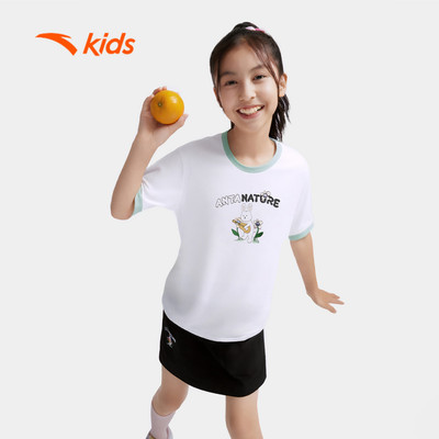 Áo phông ngắn tay thể thao bé gái 7–14 Tuổi Anta Kids Áo thun mềm mại thoáng mái cho bé 3625C6107