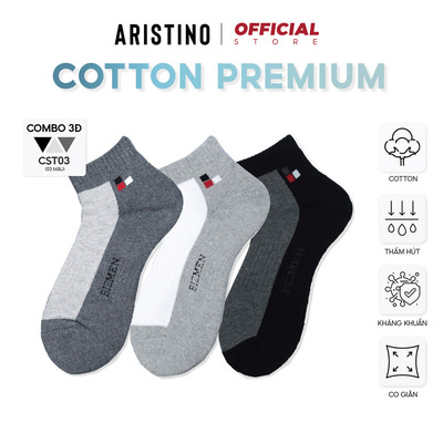 COMBO 3 Đôi Tất, Vớ nam ARISTINO Bizmen thể thao mùa đông cotton xù, siêu dày, khử mùi - CST03.CB3